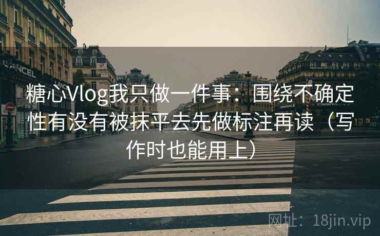 糖心Vlog我只做一件事：围绕不确定性有没有被抹平去先做标注再读（写作时也能用上）